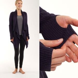 Lululemon Live Healthy Wrap Cardigan Sweater in 
Heathered Black Swan | Size 6
